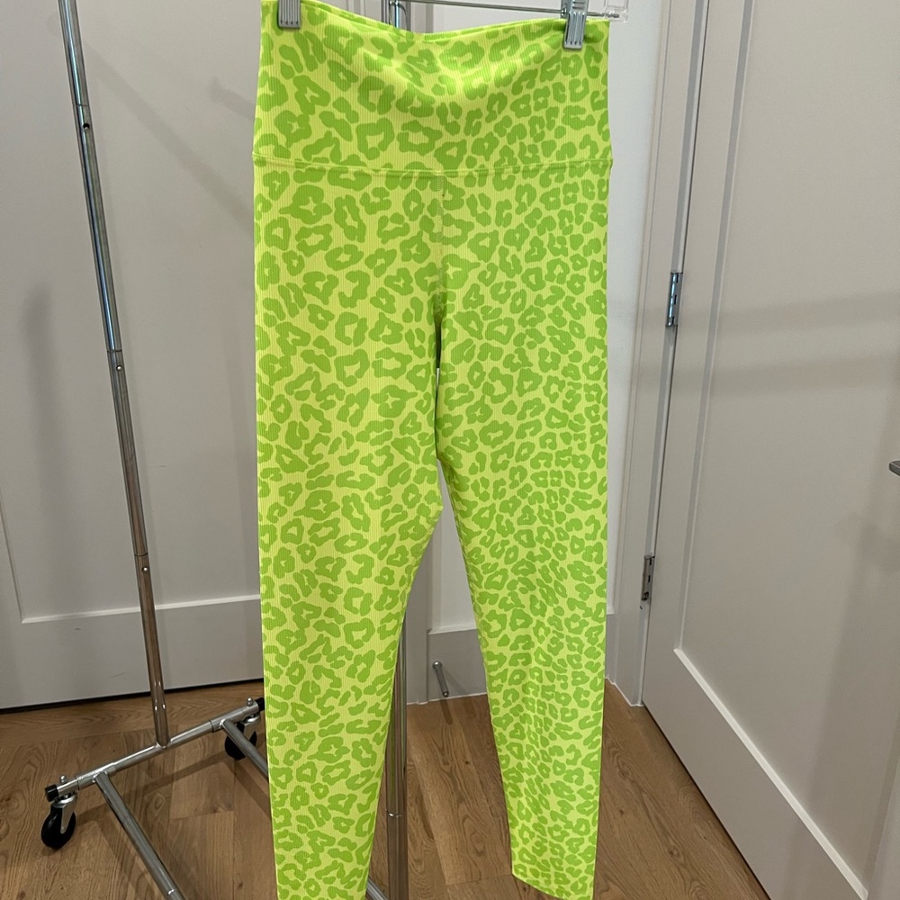 Beach Riot Green Leopard Print Leggings